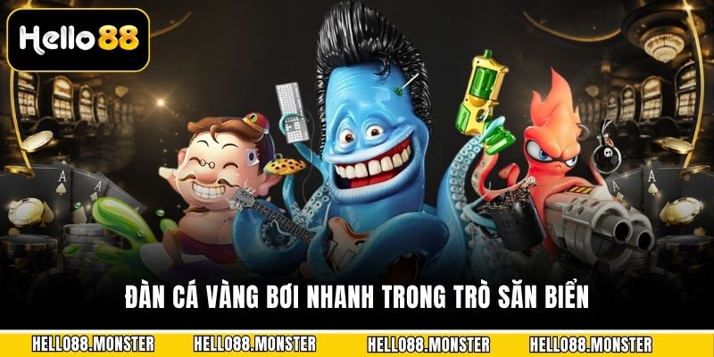 Đàn cá vàng bơi nhanh trong trò săn biển